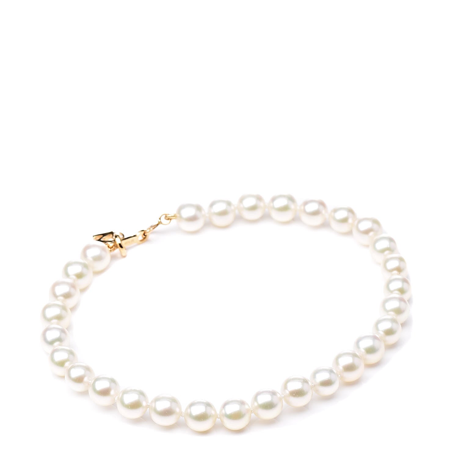 Mikimoto 18K Yellow Gold Akoya Pearl 5-5.5mm Strand Bracelet 1 of 5