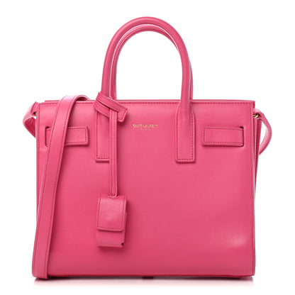 Saint Laurent Calfskin Nano Sac De Jour Lipstick Fuchsia 1 of 9