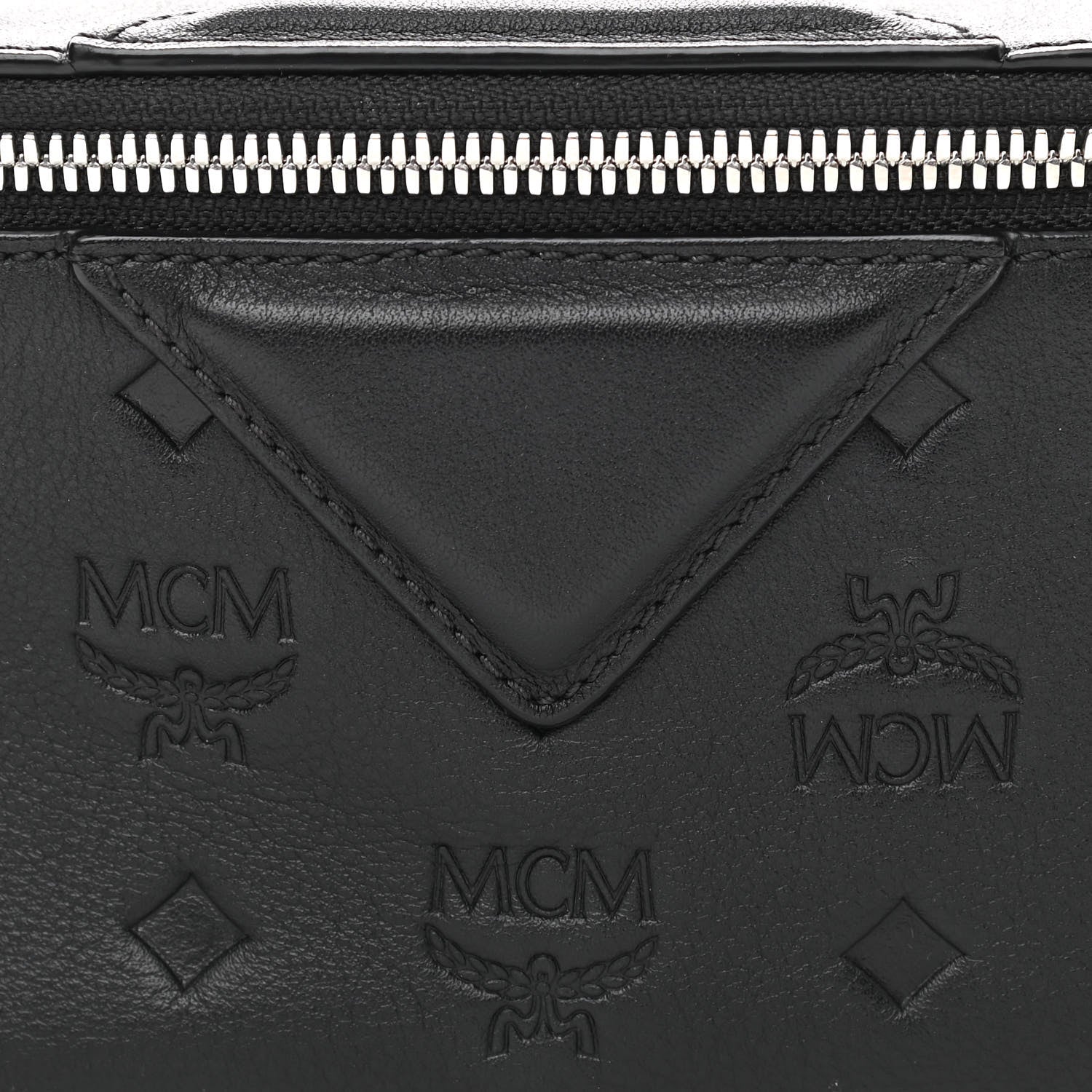 MCM Calfskin Ottomar Monogram Fursten Belt Bag Black 7 of 10