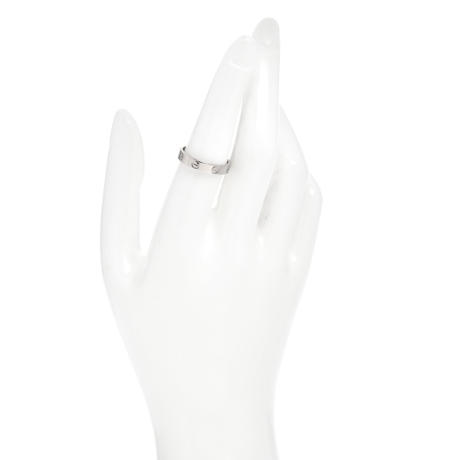 Cartier 18K White Gold 3.5mm LOVE Wedding Band Ring 55 7.25 2 of 4