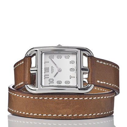 Hermes Stainless Steel Barenia 23mm Cape Cod Double Tour Quartz Watch Fauve 3 of 9