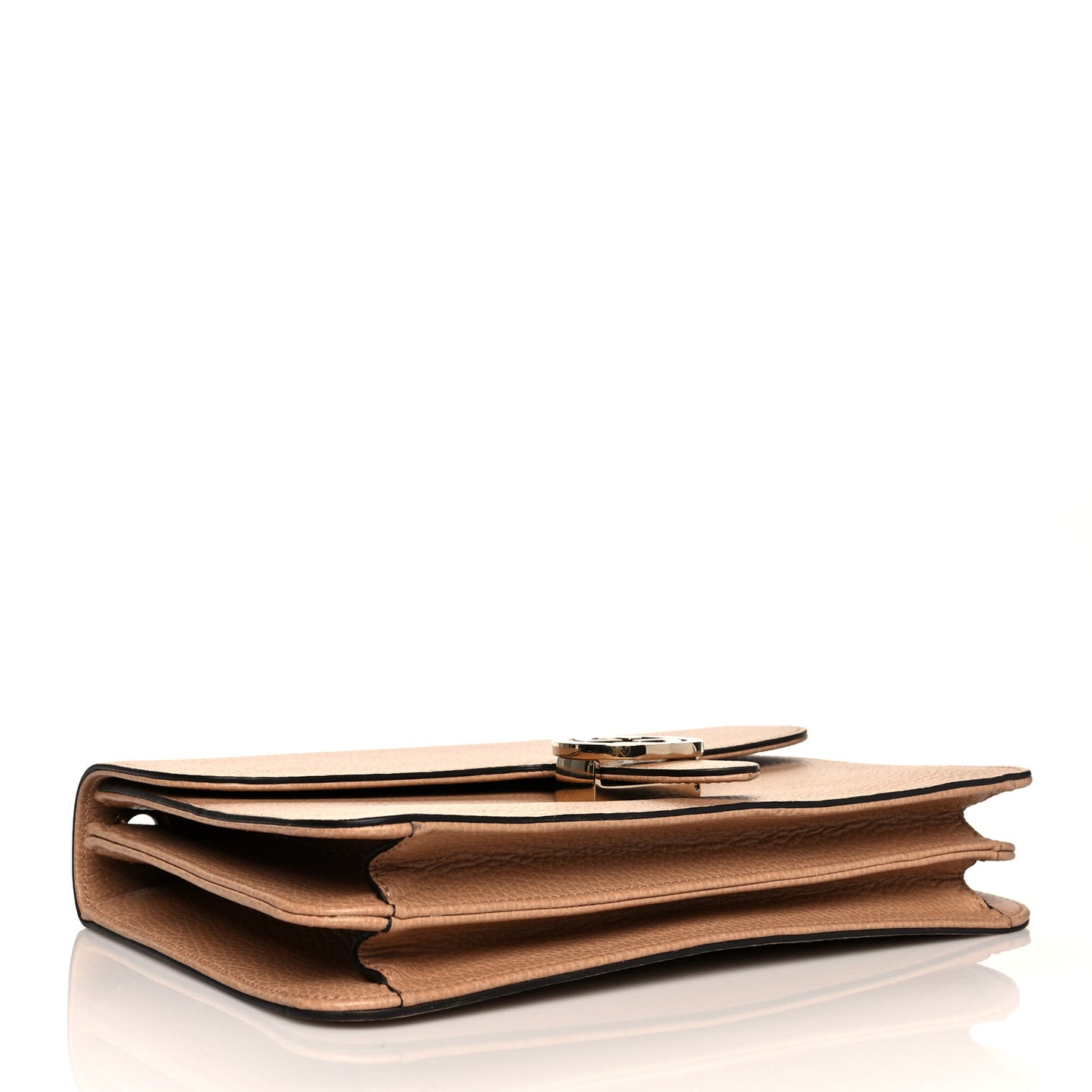 Dollar Calfskin Interlocking G Shoulder Bag Camelia
