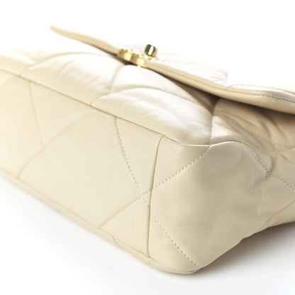 Chanel Goatskin Quilted Large 19 Flap Beige 6 of 9