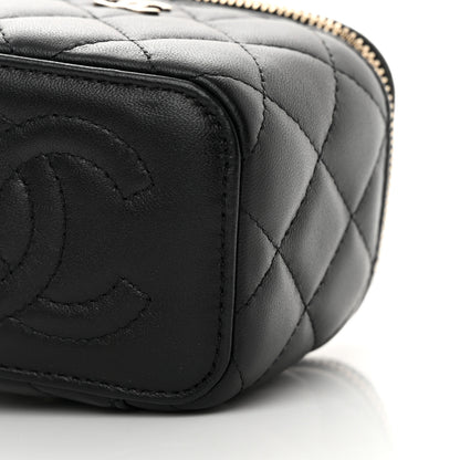Chanel Lambskin Quilted Mini Vanity Case With Chain Black 10 of 12