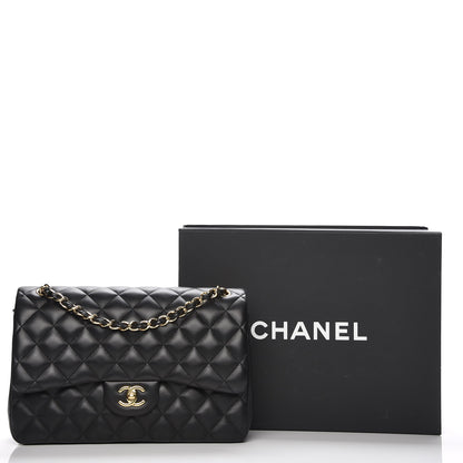 Chanel Lambskin Quilted Jumbo Double Flap Black 8 of 8