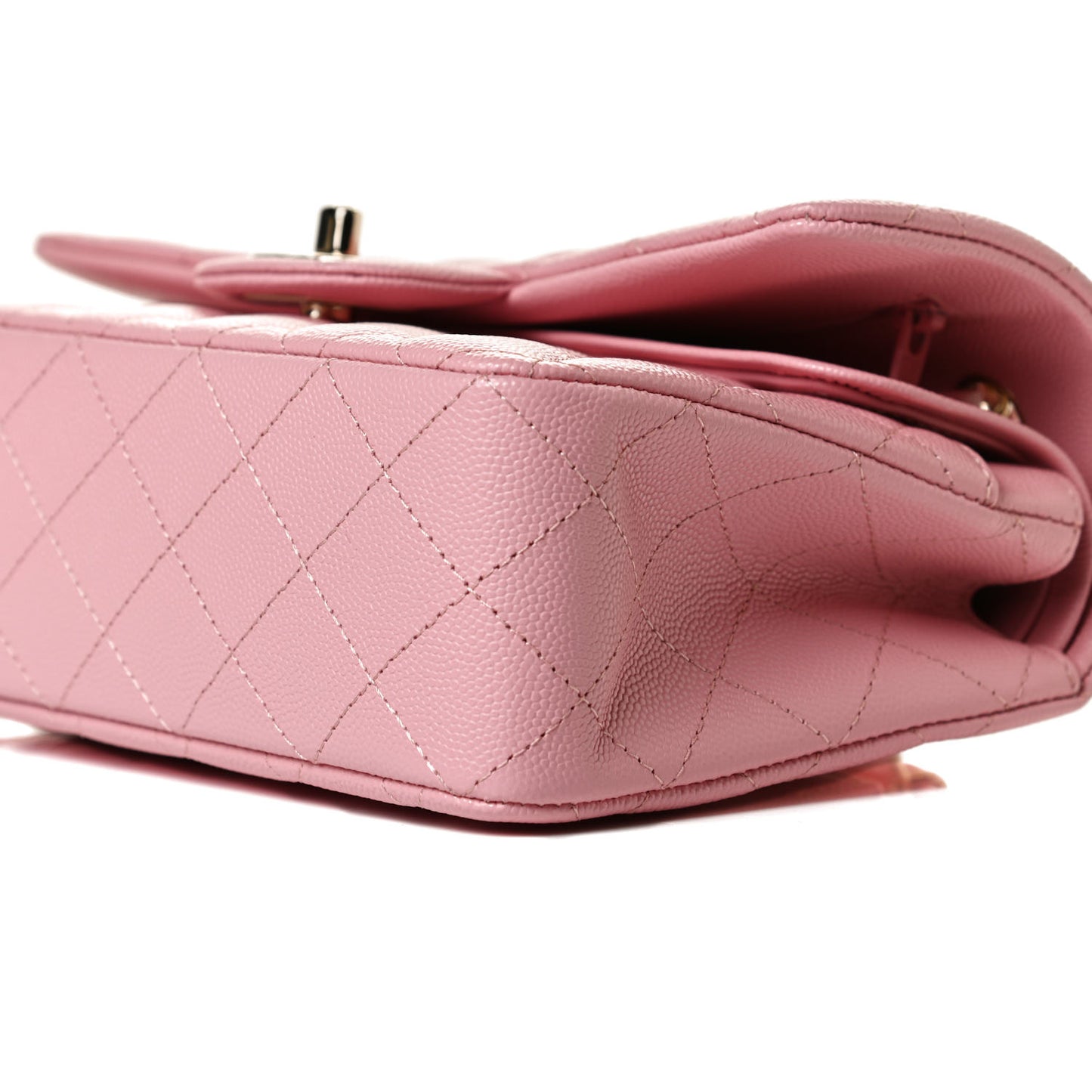 Caviar Quilted Small Double Flap Pink