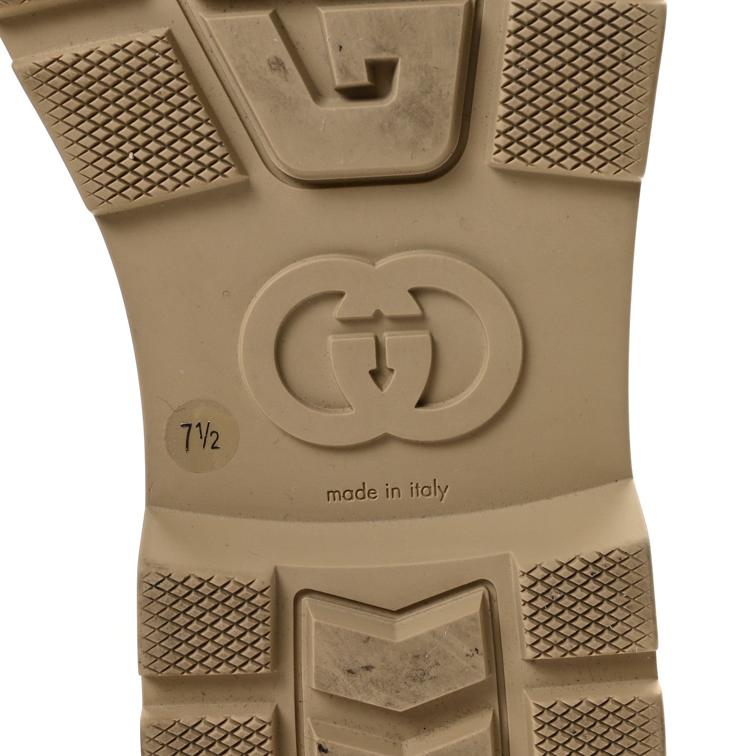 Gucci GG Monogram Web Mens Lug Sole Ankle Boots 7.5 New Sand 7 of 10