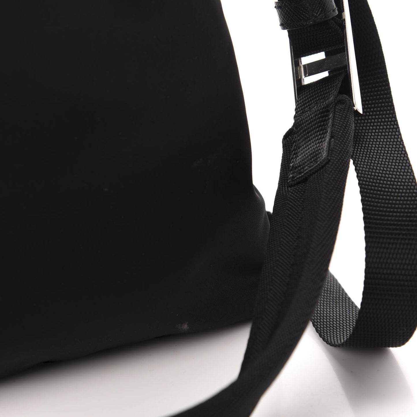 Tessuto Nylon Soft Calf Small Crossbody Bag Black Azzurro