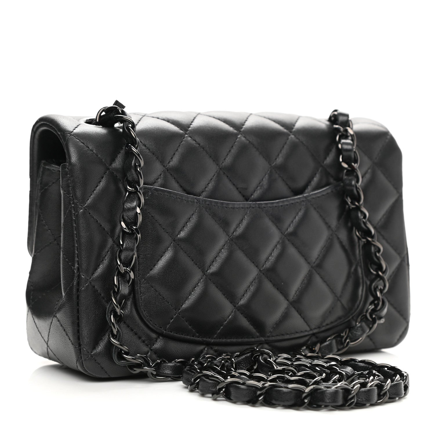 Chanel Lambskin Quilted Mini Rectangular Flap So Black 3 of 11