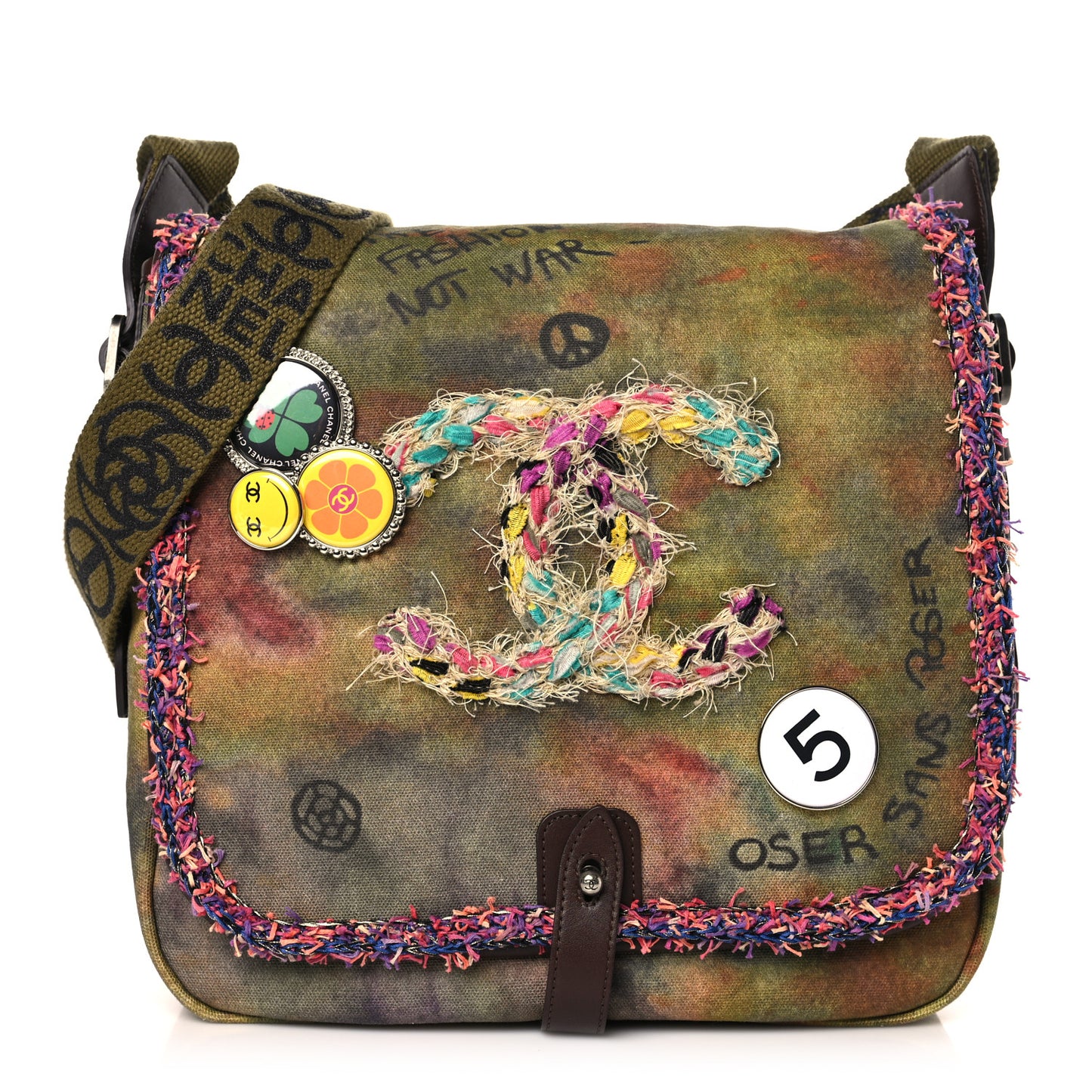 Washed Toile Graffiti On The Pavements Messenger Khaki Multicolor