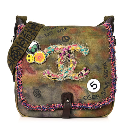 Chanel Washed Toile Graffiti On The Pavements Messenger Khaki Multicolor 1 of 9
