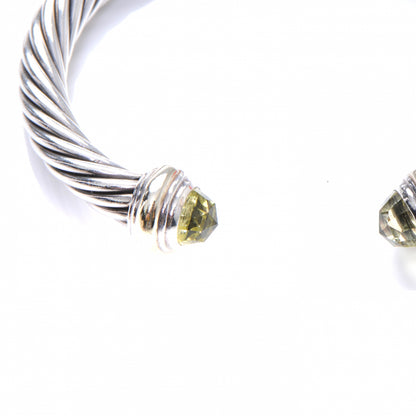 David Yurman Sterling Silver 14K Yellow Gold Lemon Citrine 7mm Cable Classics Bracelet 7 of 8