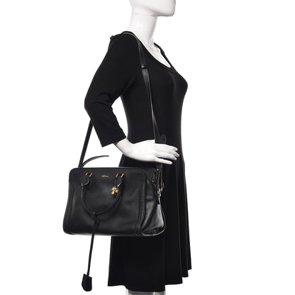 Alexander McQueen Pebbled Calfskin Small Skull Padlock Zip Around Tote Black 2 of 13