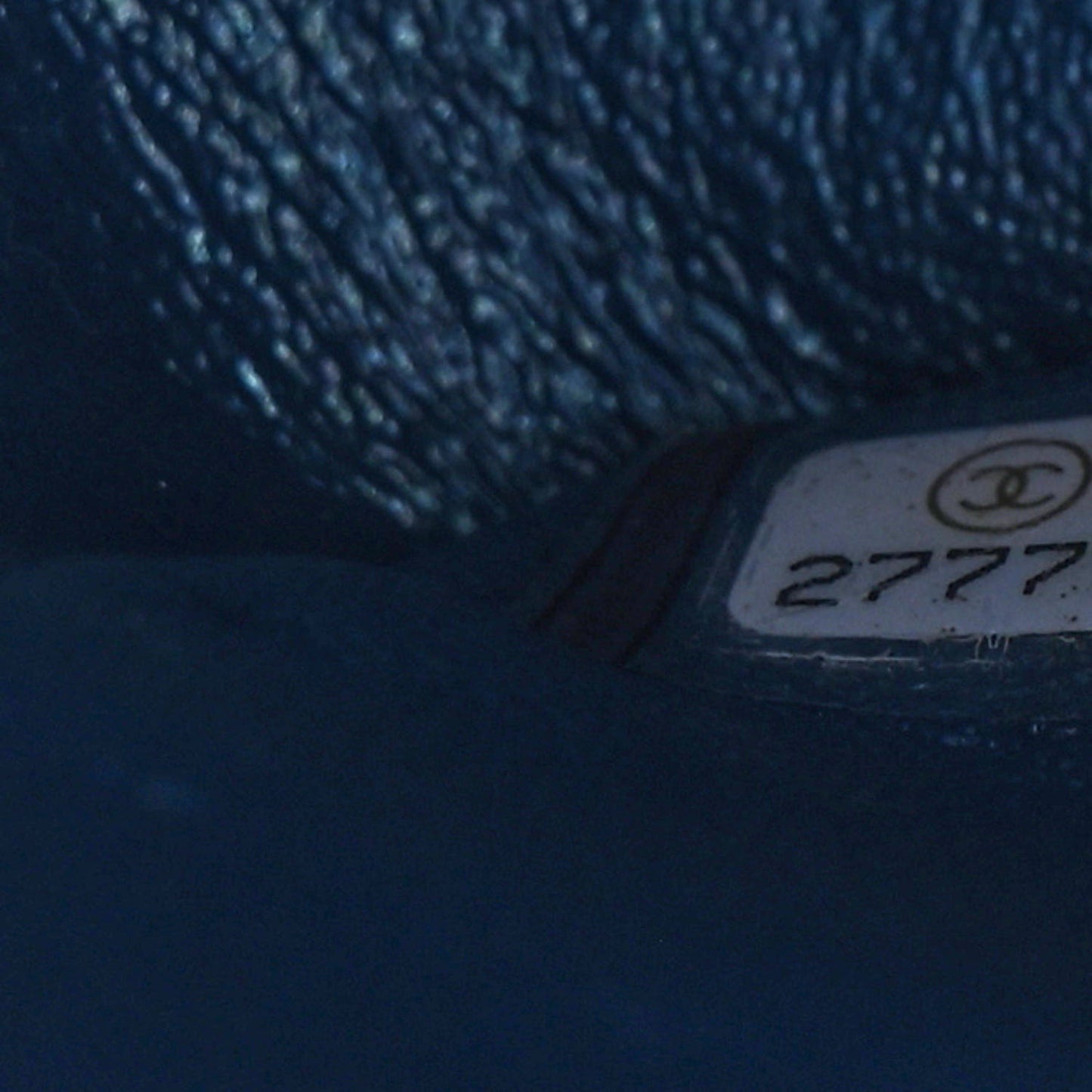 Iridescent Caviar Quilted Medium Double Flap Dark Blue