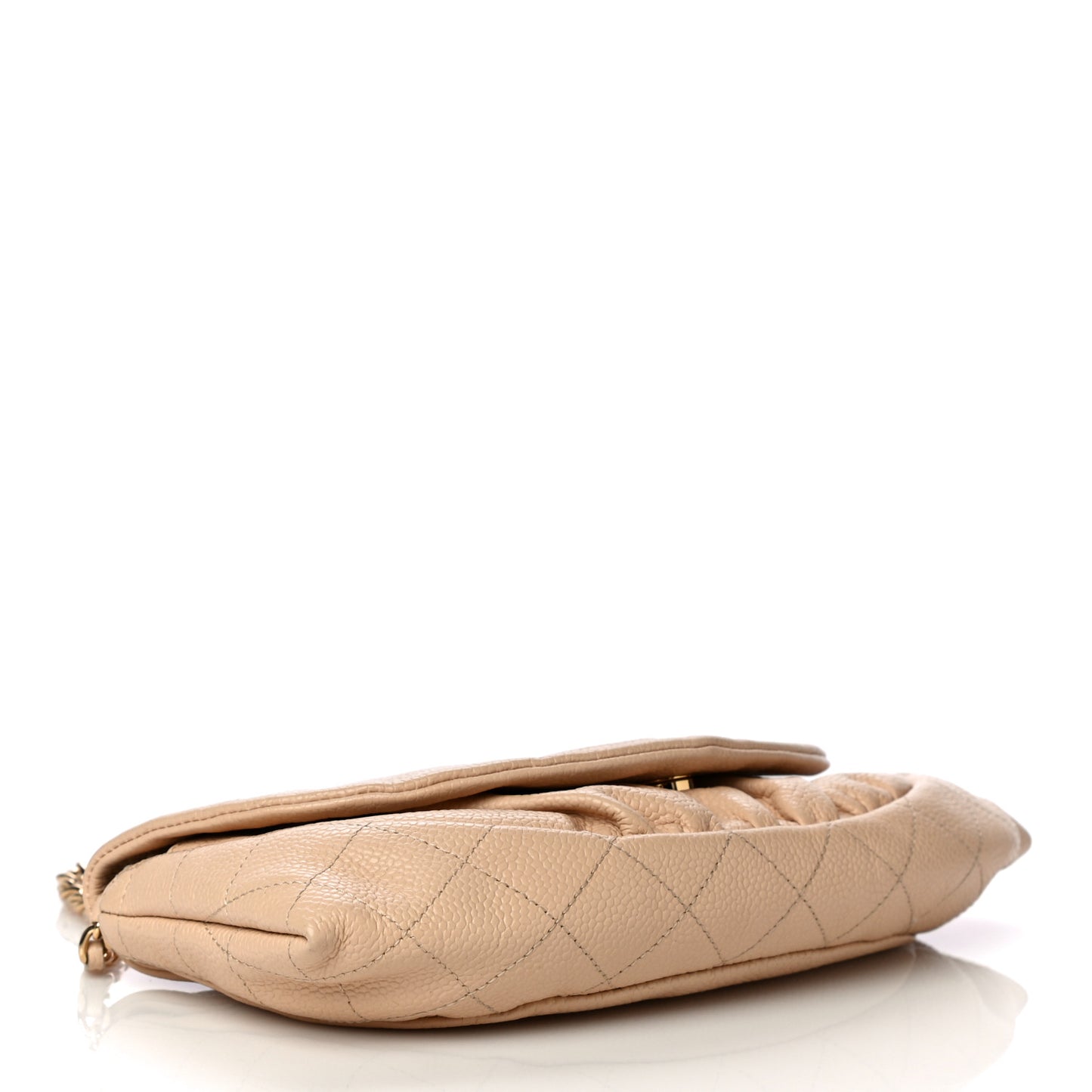 Caviar Half Moon Wallet On Chain WOC Beige