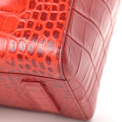 Givenchy Calfskin Crocodile Embossed Medium Antigona Red 11 of 21