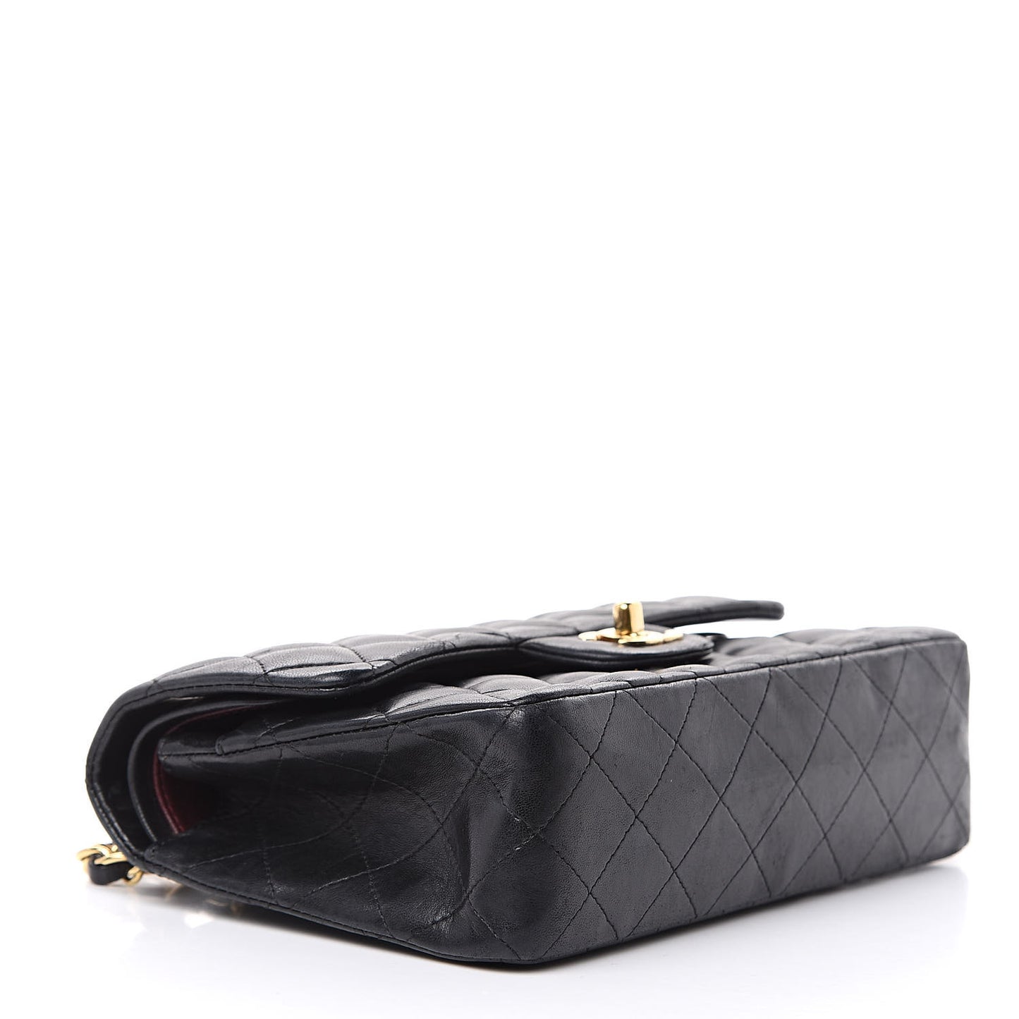 Lambskin Quilted Small Double Flap Black