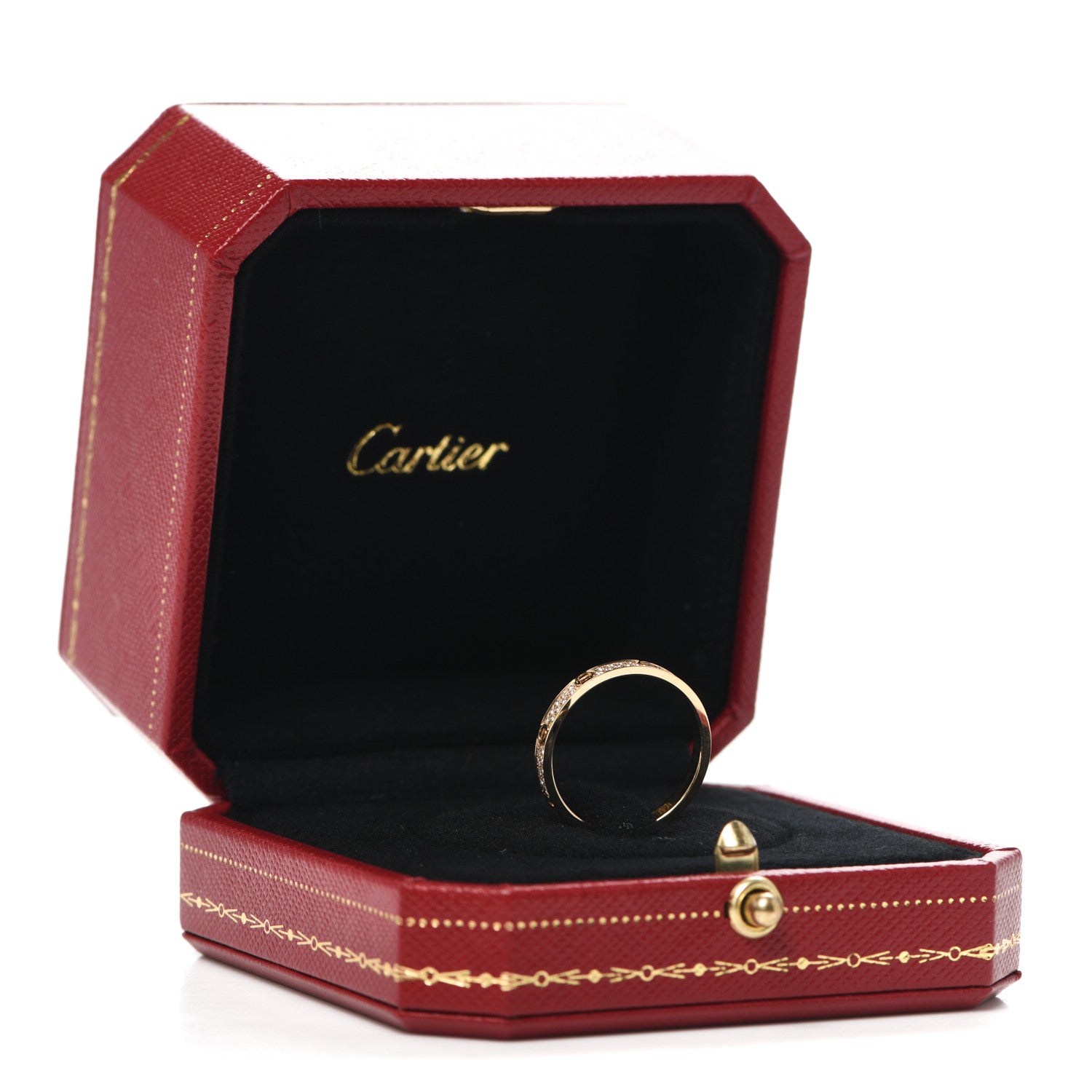 Cartier 18K Yellow Gold Diamond 2.6mm LOVE Paved Band Ring 55 7.25 6 of 6