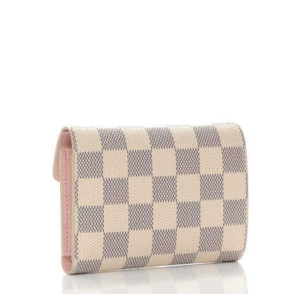 Louis Vuitton Damier Azur Victorine Wallet Rose Ballerine 3 of 8