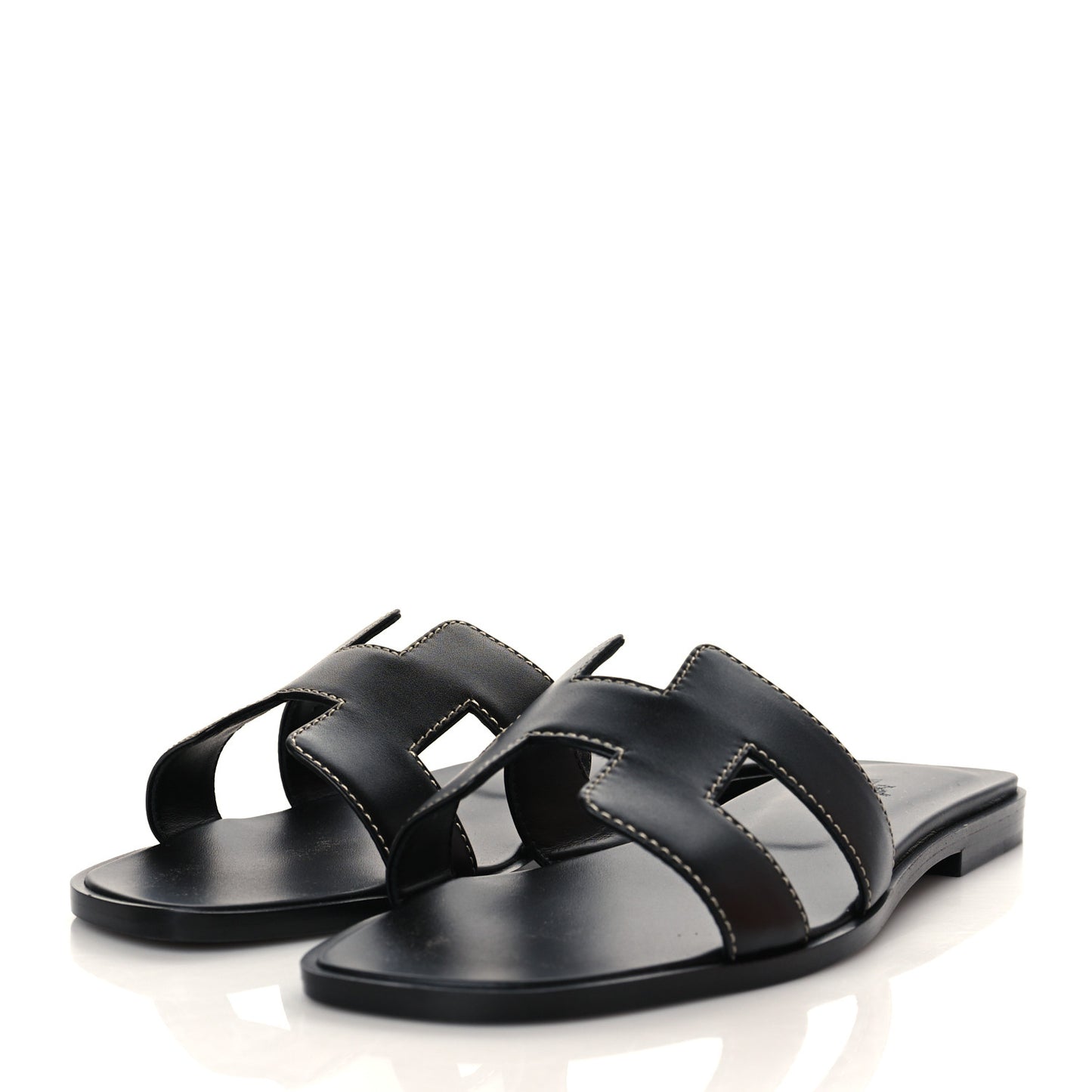 Box Calfskin Oran Sandals 37.5 Black