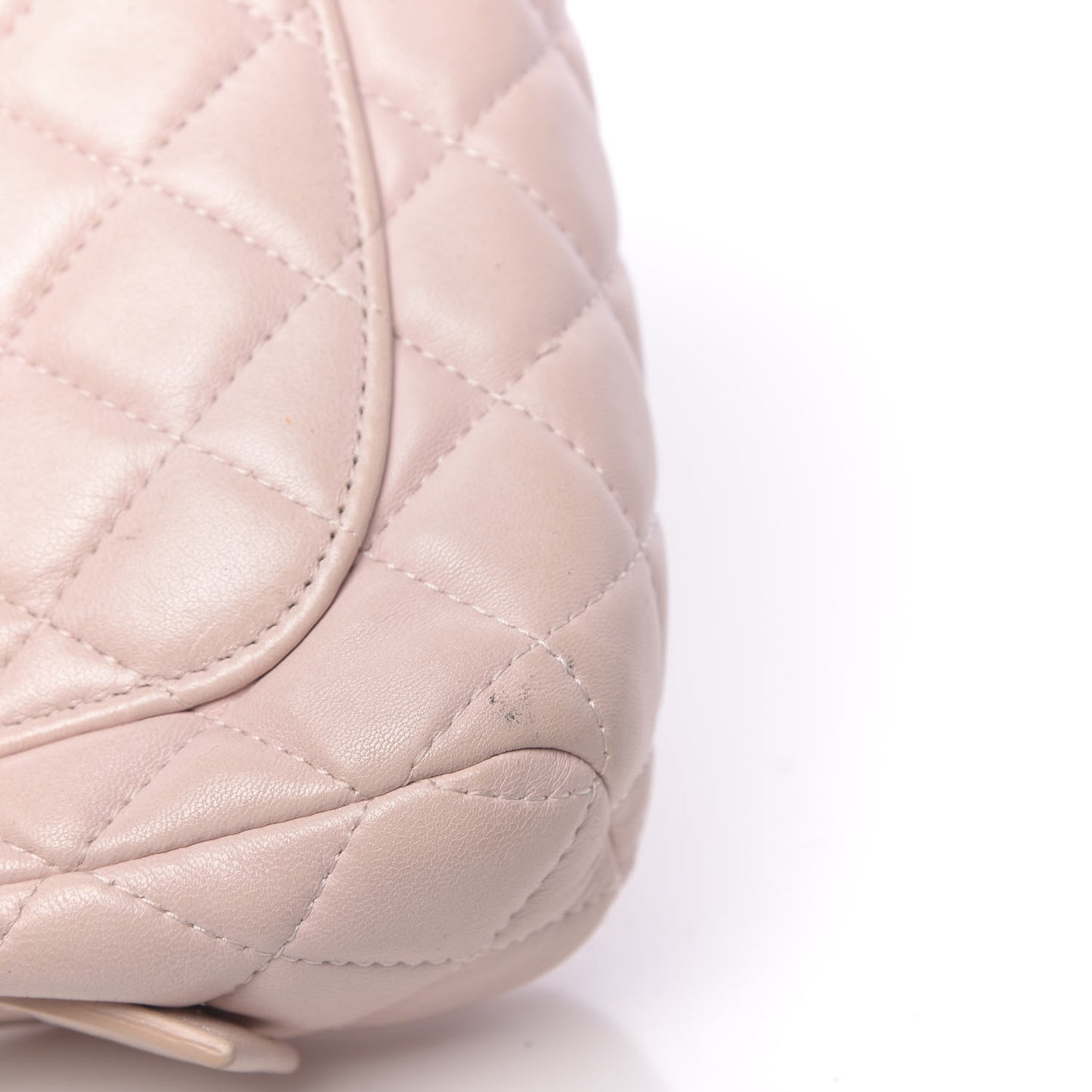 Lambskin Quilted Flap Cosmetic Case Light Pink
