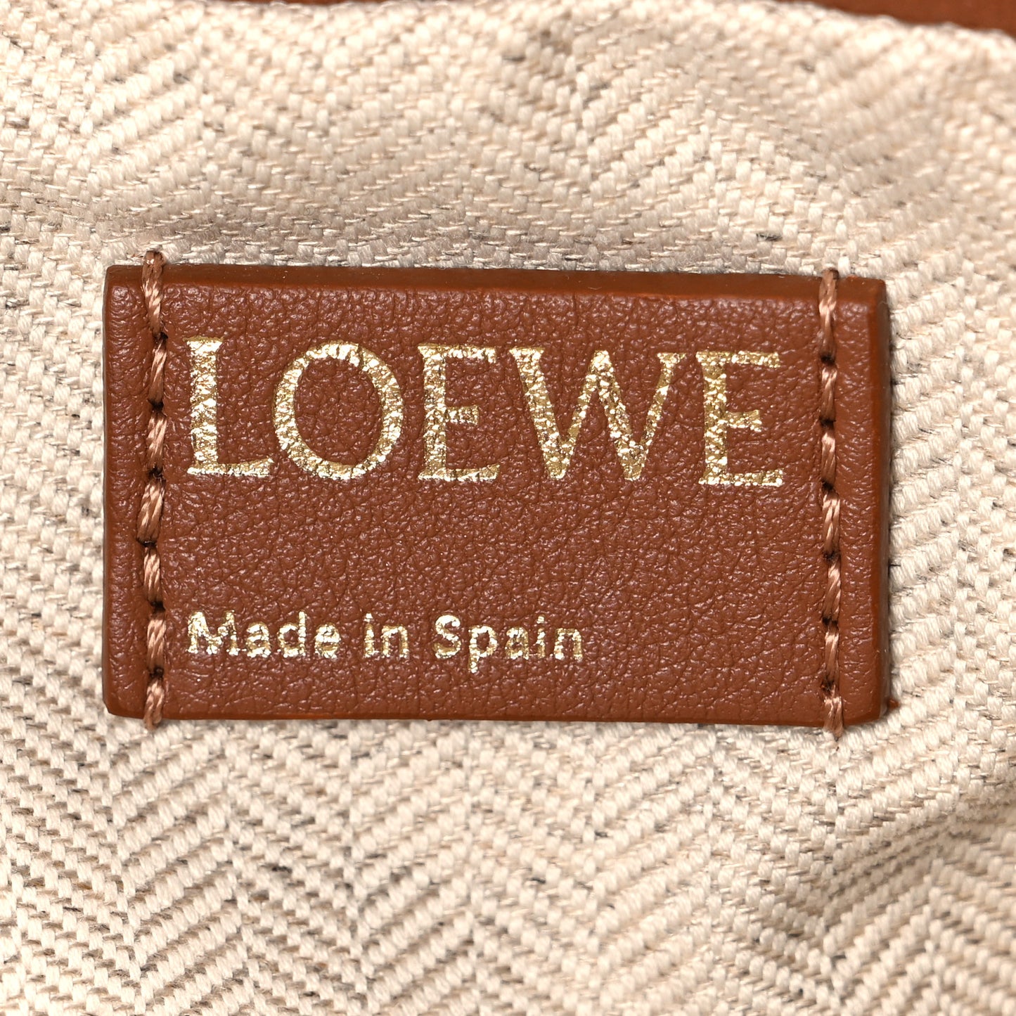 Jacquard Anagram Calfskin Mini Flamenco Knot Clutch Tan Pecan
