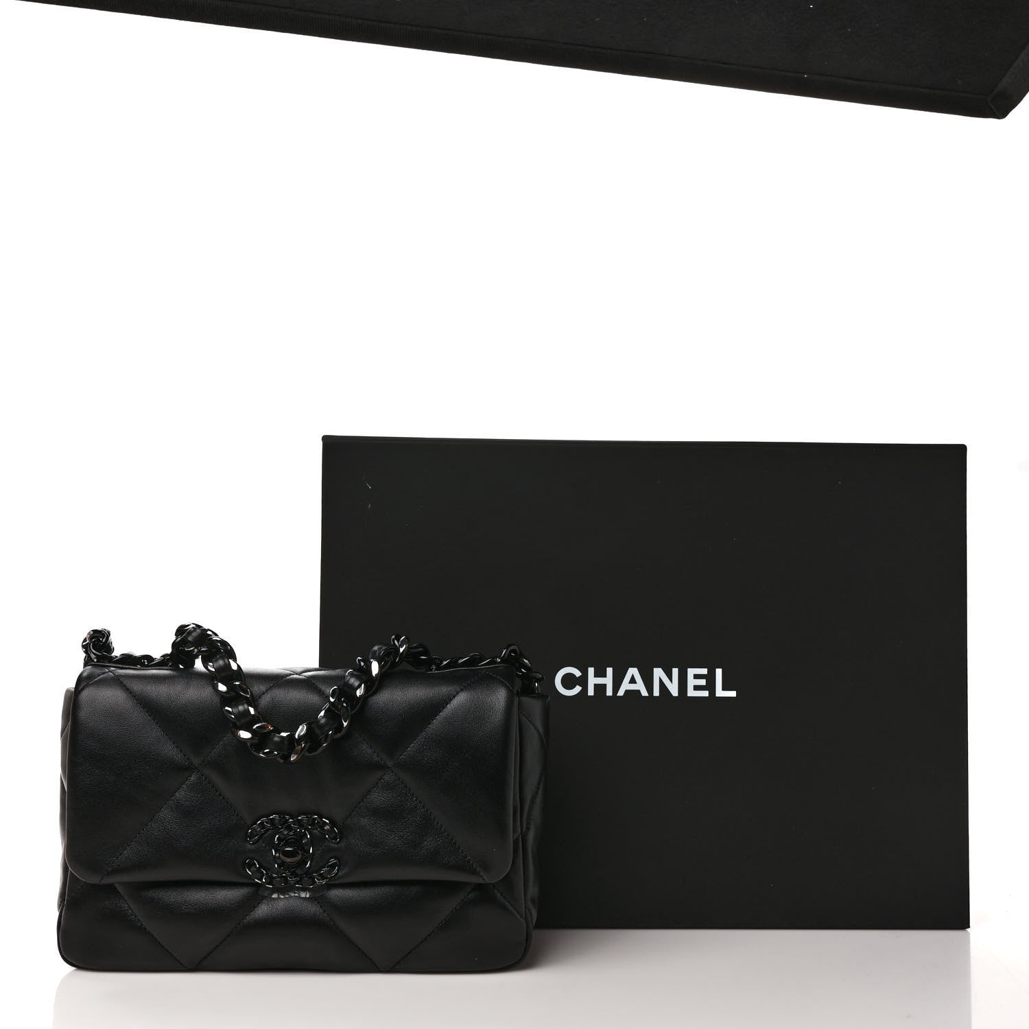Chanel Lambskin Quilted Medium Chanel 19 Flap So Black 11 of 11