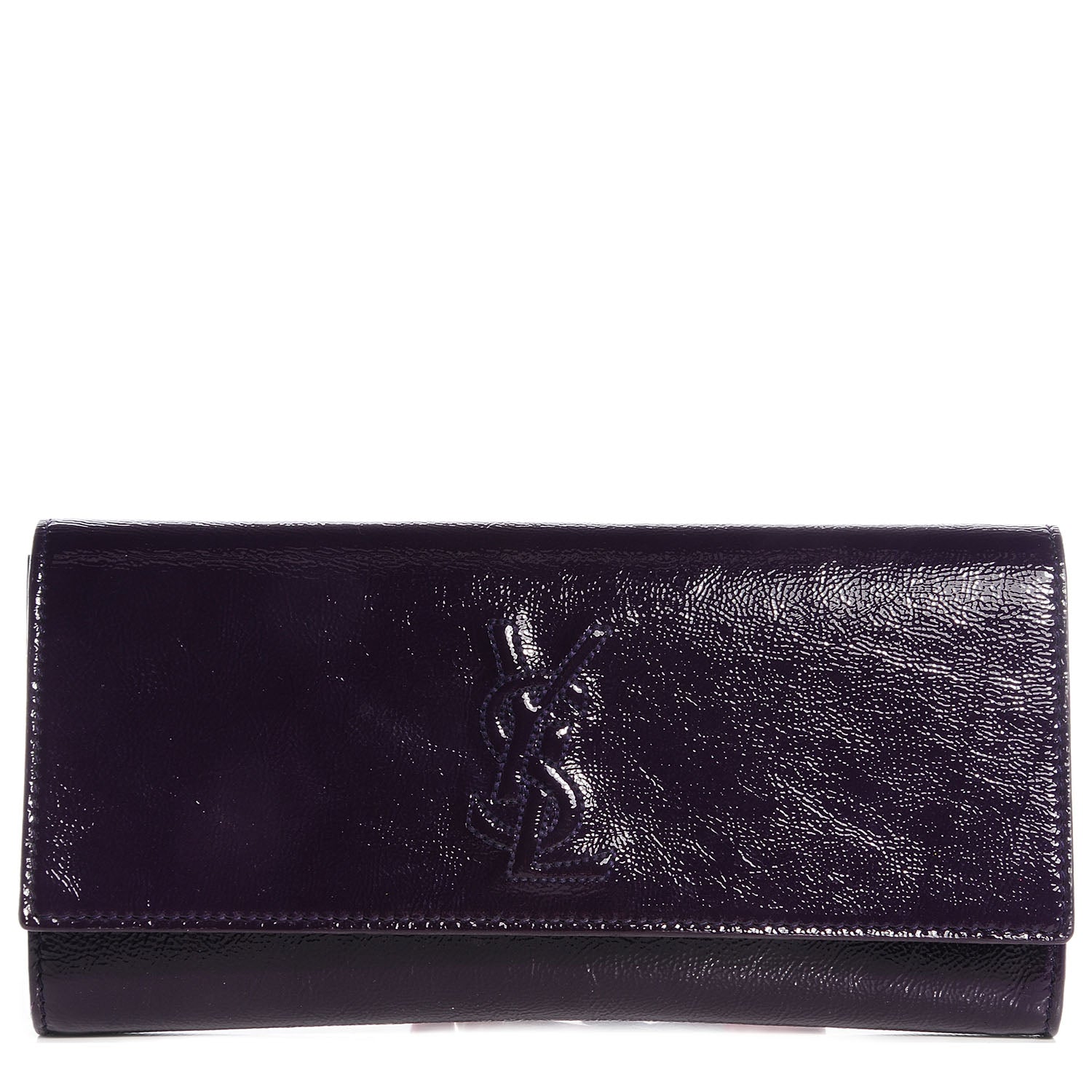 Saint Laurent Patent Small Belle De Jour Clutch Purple 1 of 7