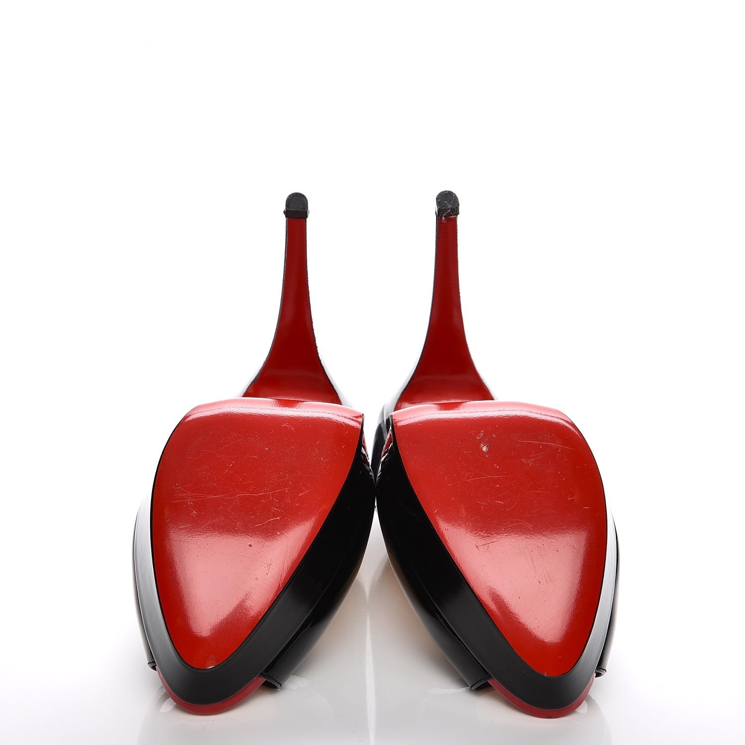 Christian Louboutin Patent Lady Peep 150 Pumps 39 Black Red 5 of 9