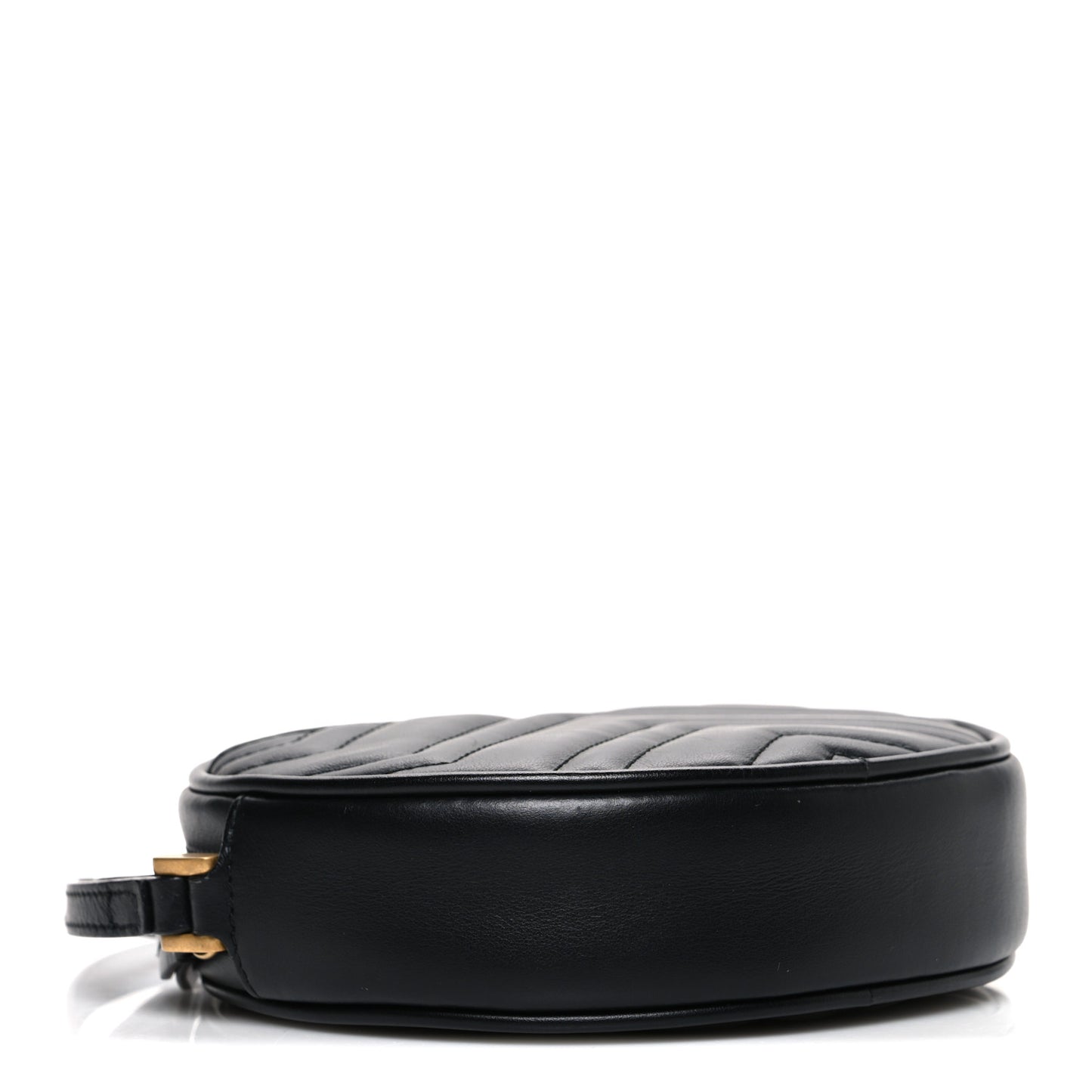 Calfskin Matelasse GG Marmont Round Wrist Wallet Black