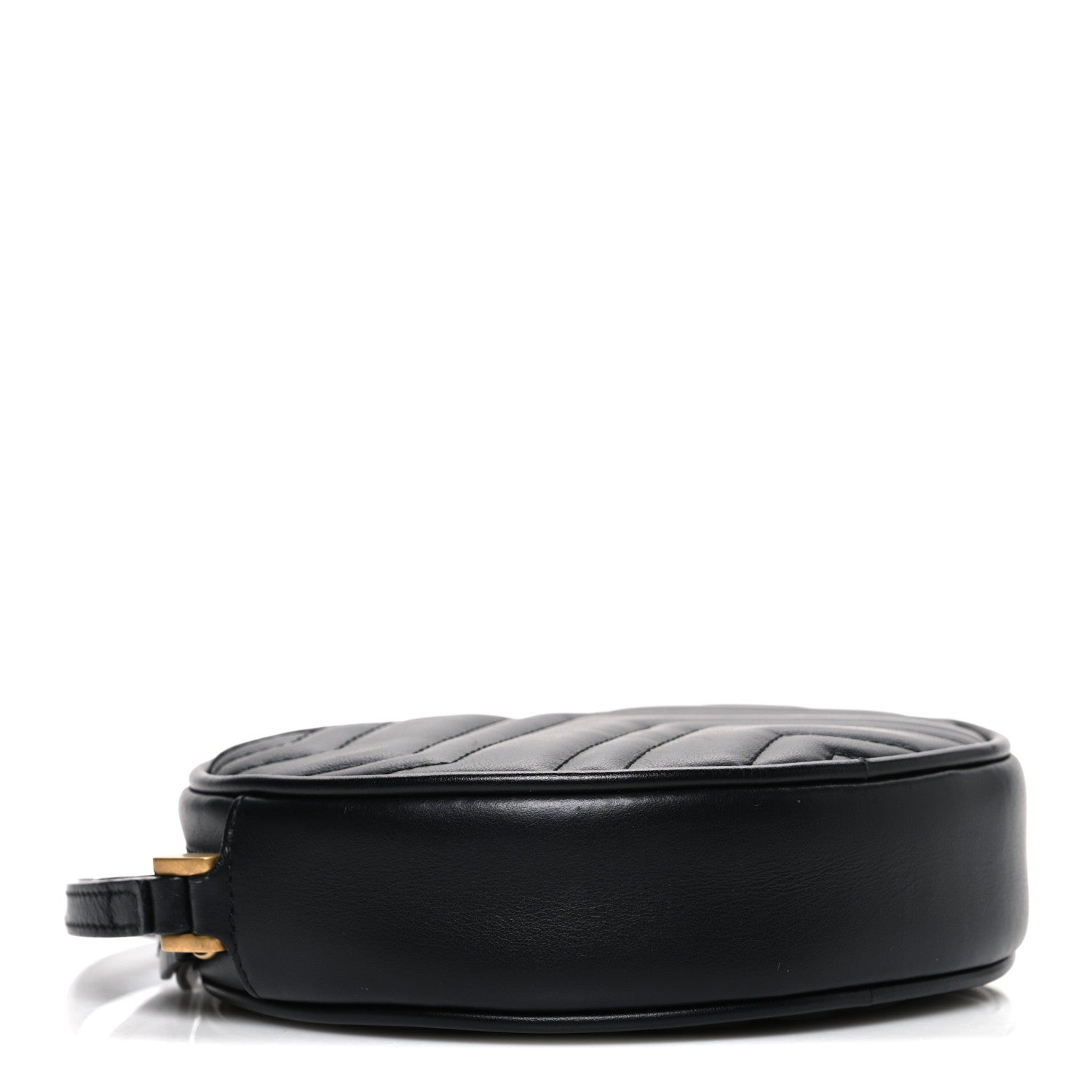 Gucci Calfskin Matelasse GG Marmont Round Wrist Wallet Black 4 of 7
