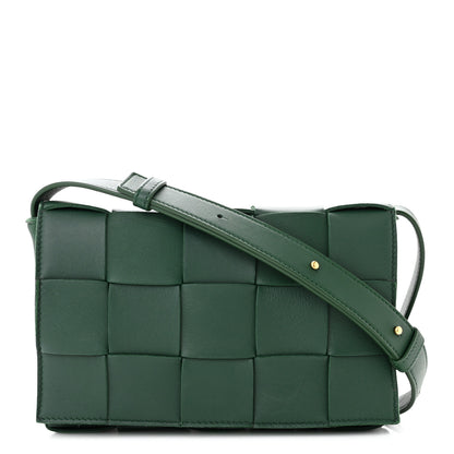 Bottega Veneta Lambskin Maxi Intrecciato Cassette Crossbody Bag Raintree Green 1 of 10