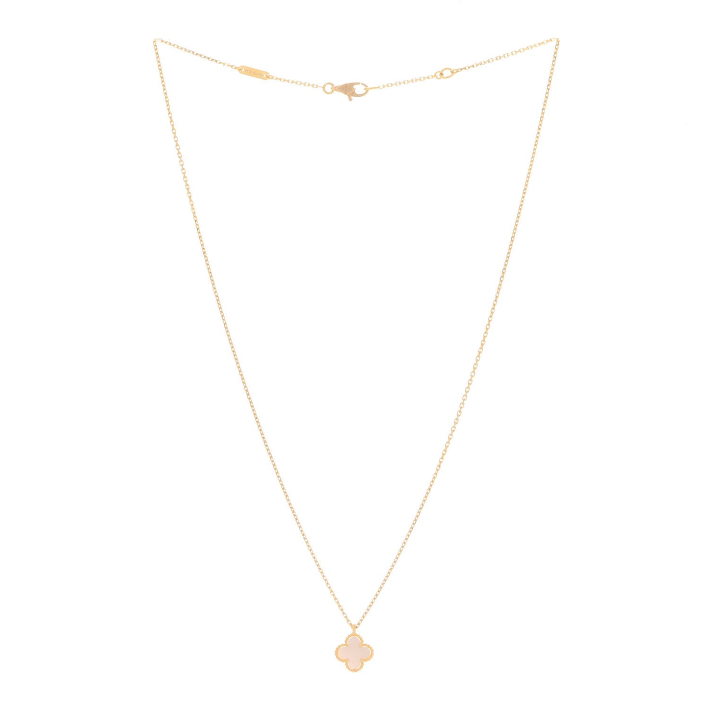 18K Yellow Gold Mother of Pearl Sweet Alhambra Pendant Necklace