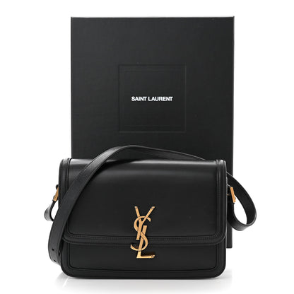 Saint Laurent Box Calfskin Monogram Medium Solferino Satchel Black 14 of 14