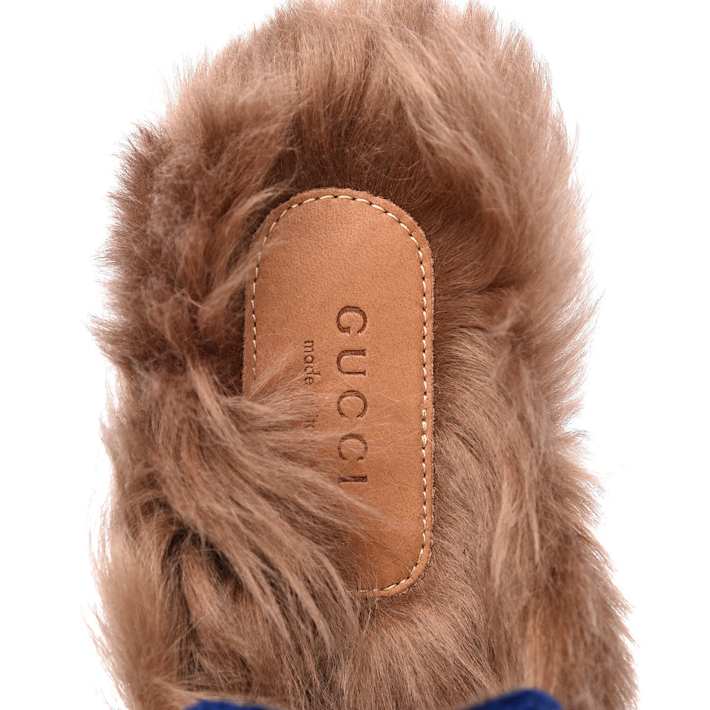 Velvet Fur Womens Princetown Slippers 35 Cobalt Blue
