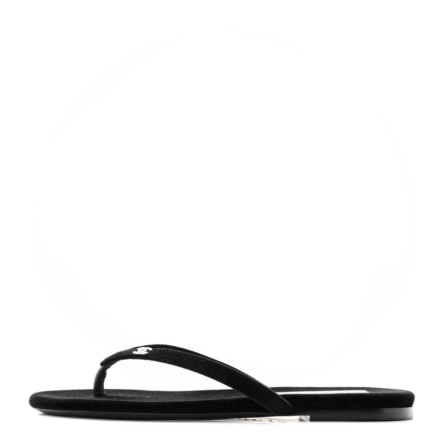 Velvet Crystal CC Thong Sandals 36.5 Black