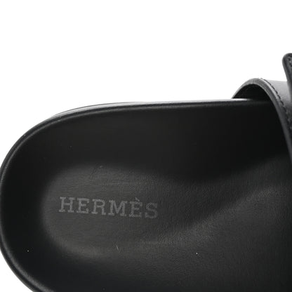 Hermes Calfskin Womens Chypre Sandals 39 Black 8 of 10