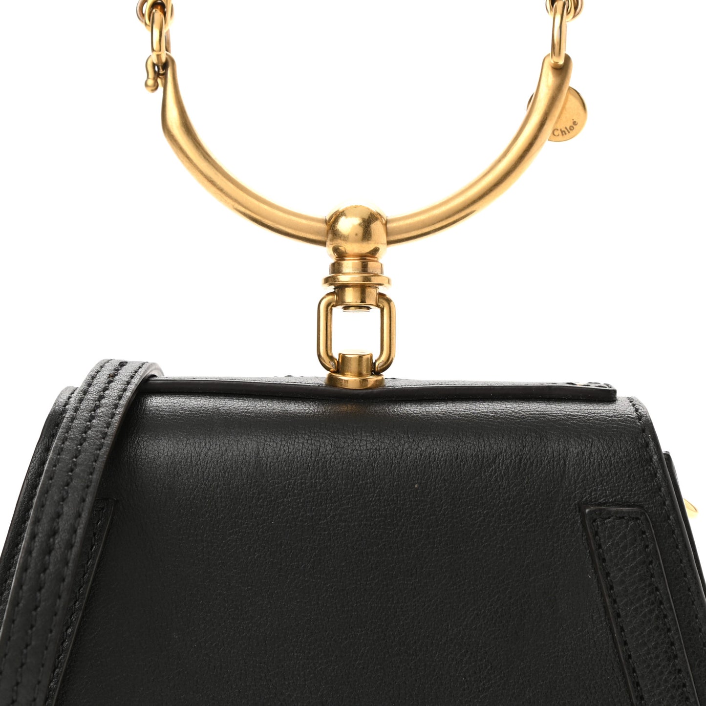Calfskin Suede Small Nile Bracelet Bag Black