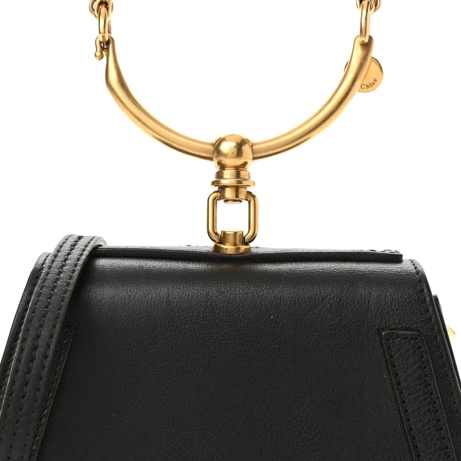 Chloe Calfskin Suede Small Nile Bracelet Bag Black 8 of 11