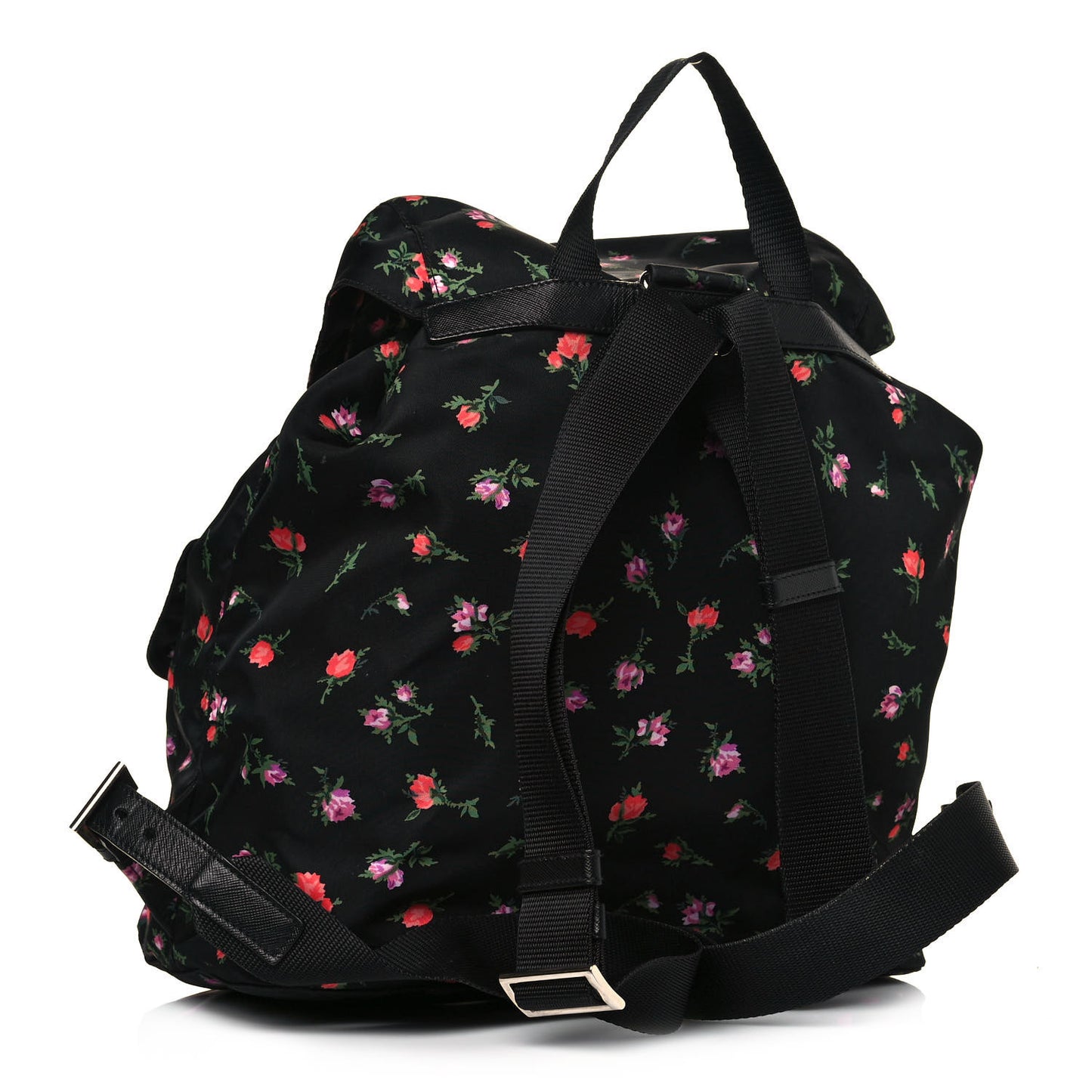 Tessuto Nylon Saffiano Stampata Backpack Black Dis Rose