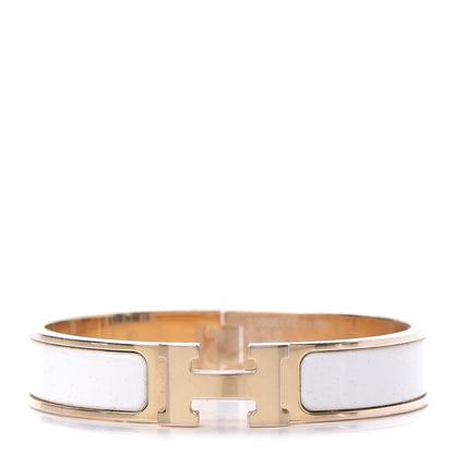 Hermes Enamel Narrow Clic Clac H Bracelet PM White 1 of 7