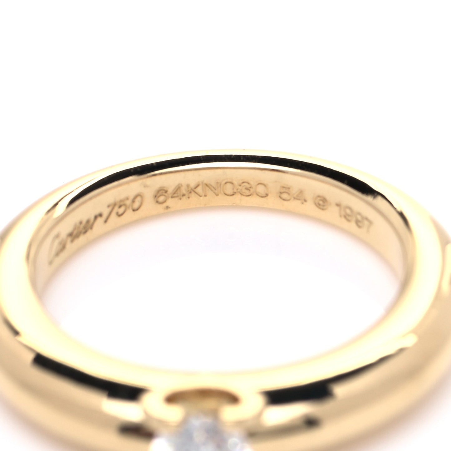 18K Yellow Gold Diamond .28ct Louis Cartier Engagement Ring 54 6.75