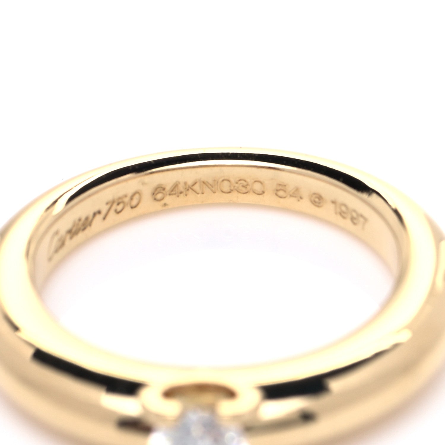 Cartier 18K Yellow Gold Diamond .28ct Louis Cartier Engagement Ring 54 6.75 7 of 10