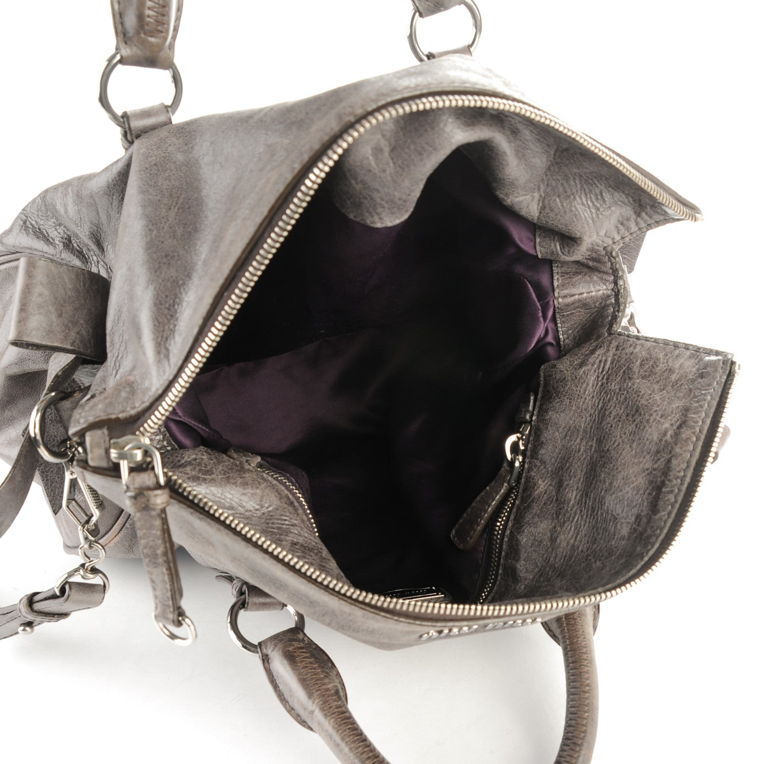 Miu Miu Vitello Lux Medium Bow Bag Fumo 4 of 8