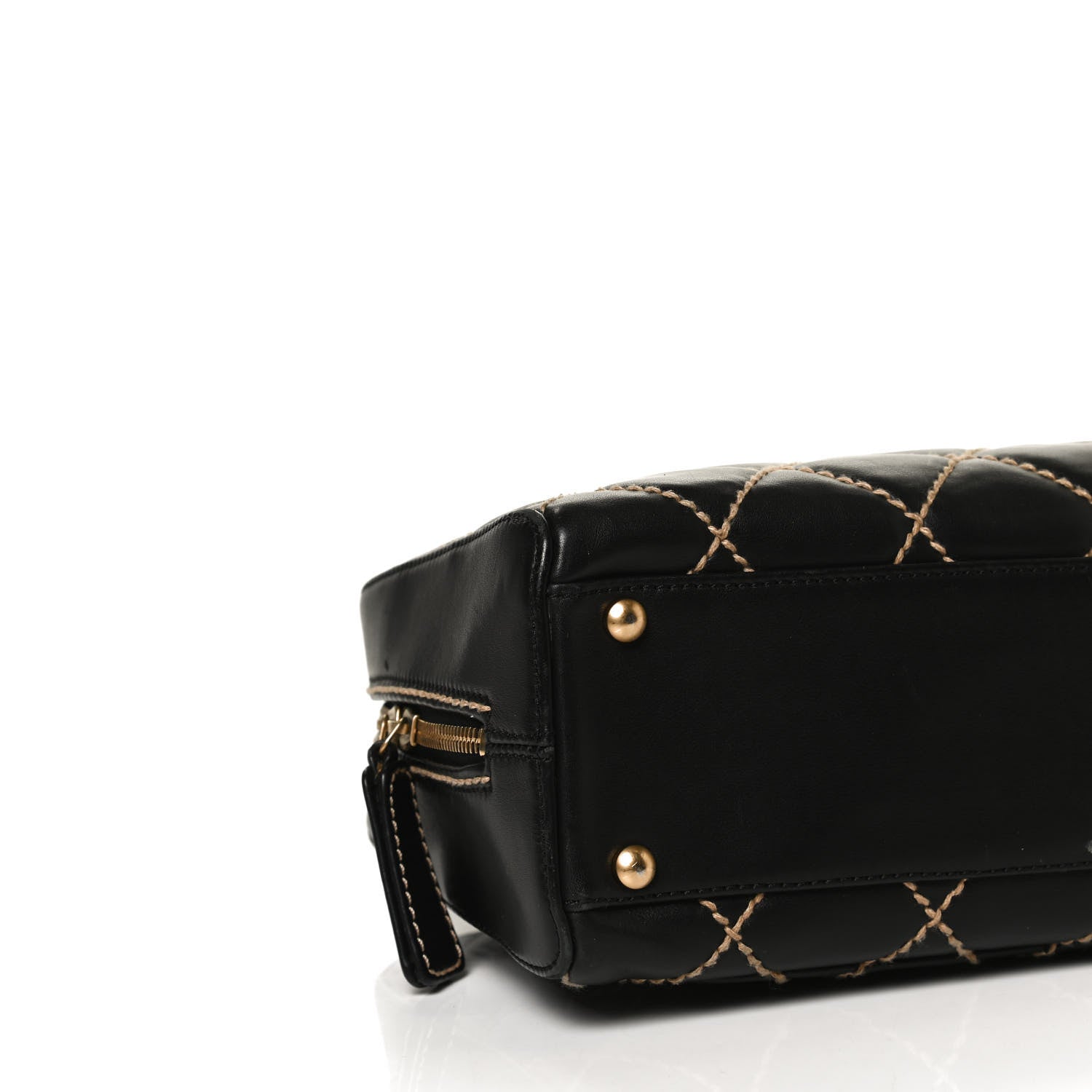 Chanel Calfskin Contrast Stitch Surpique Bowler Black 8 of 10