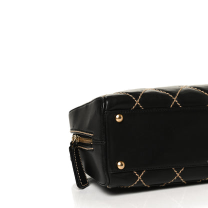 Chanel Calfskin Contrast Stitch Surpique Bowler Black 8 of 10