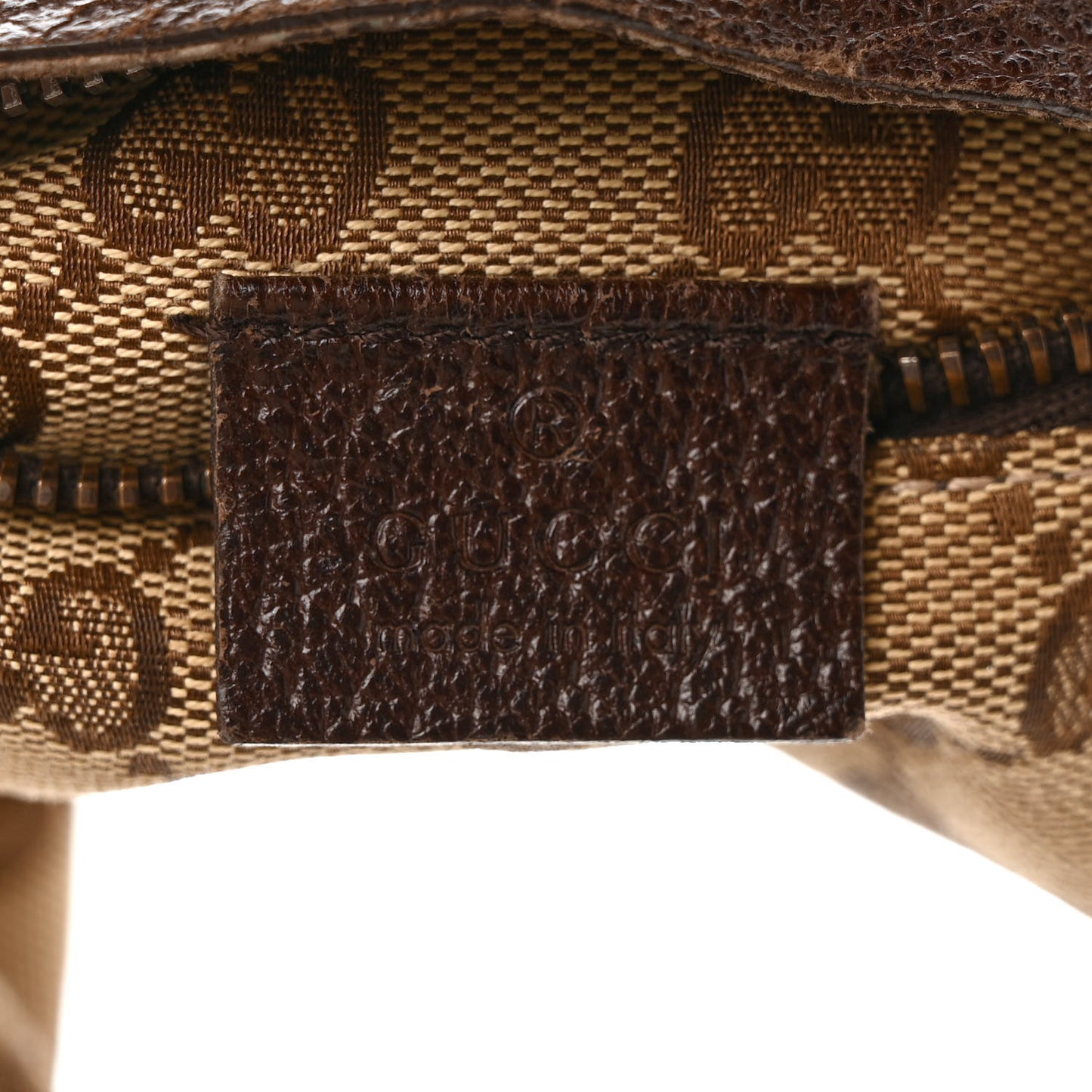 GG Monogram Double Pocket Belt Dark Brown