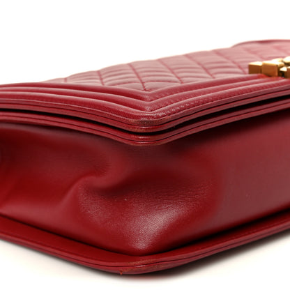 Chanel Lambskin Quilted New Medium Boy Flap Dark Red 9 of 11