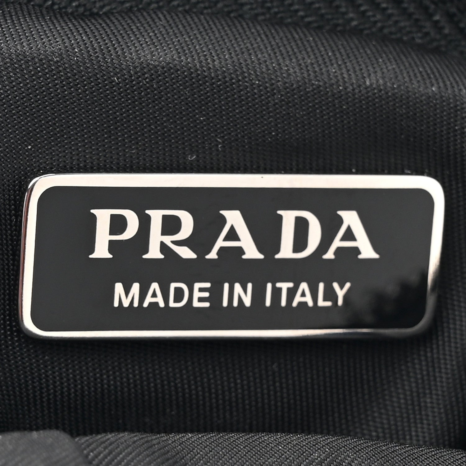 Prada Re-Nylon Pocket Triangle Padded Mini Key Chain Pouch Black 6 of 7