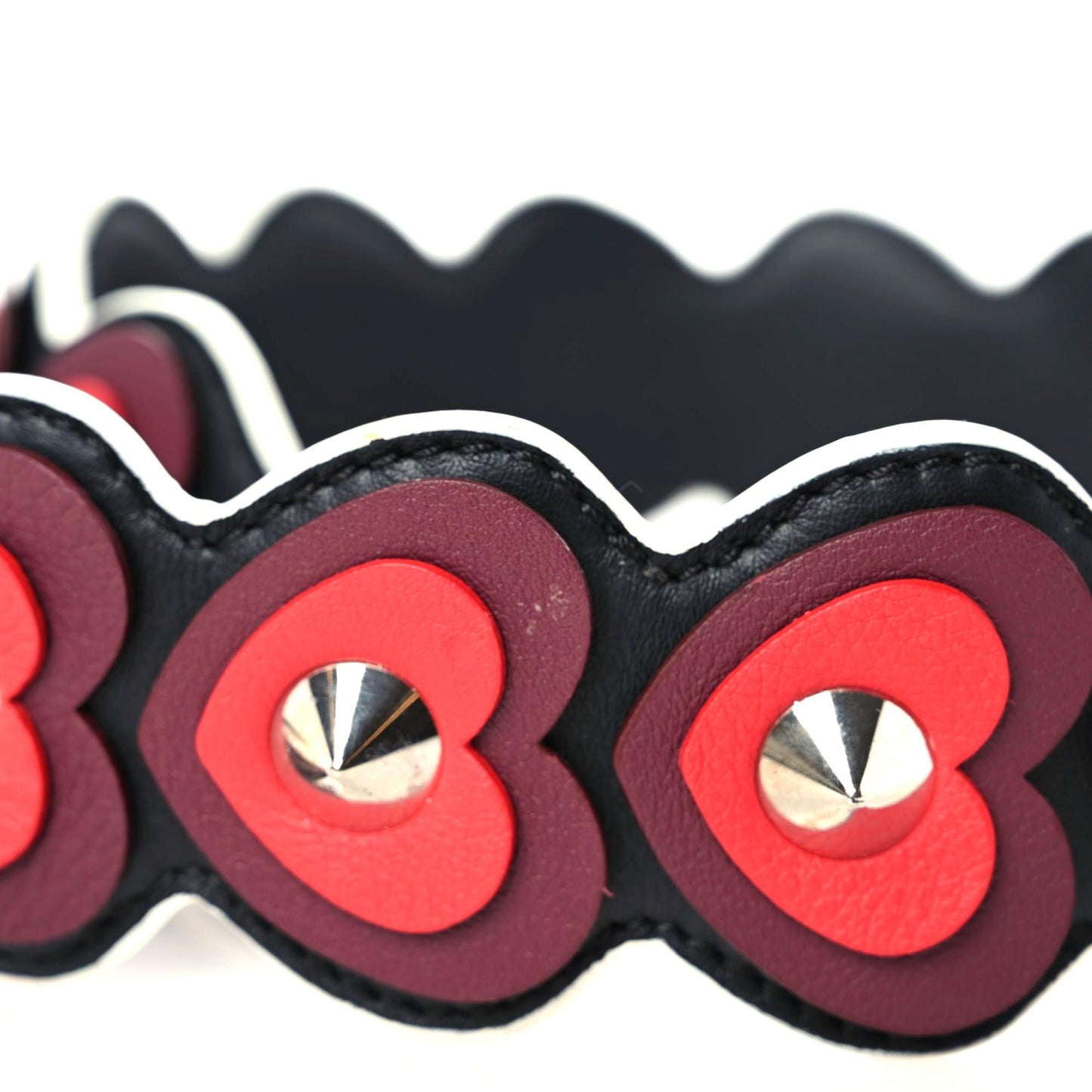 Vitello Dolce Heart Spike Studded Strap You Black Multicolor